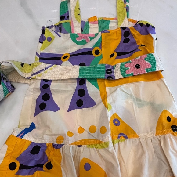 Zara Multicolor Printed Cotton Dress Button Front (XS) - Picture 4 of 5